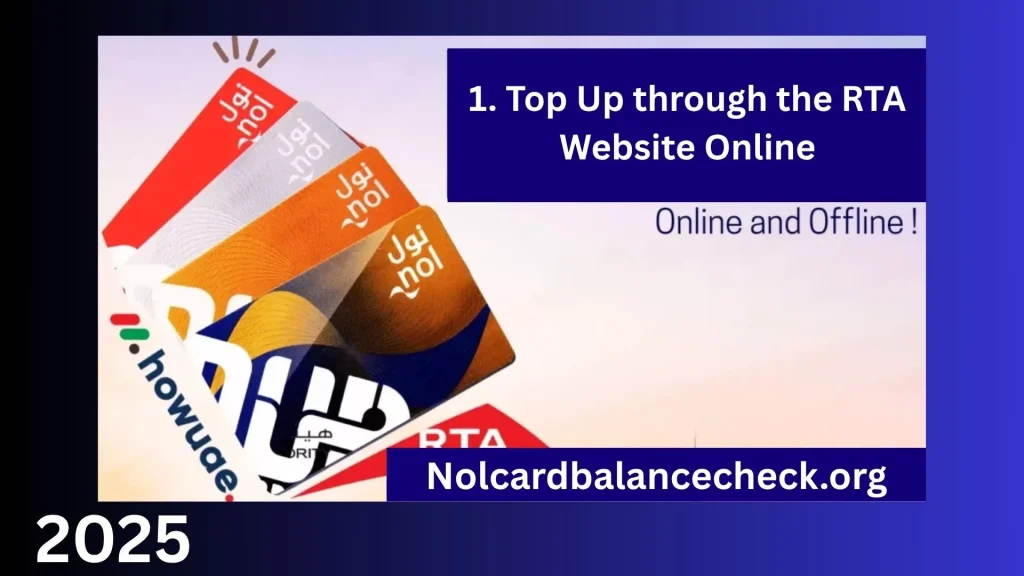 1. Top Up through the RTA Website Online