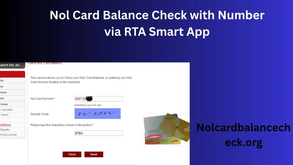 Nol Card Balance Check with Number via RTA Smart App