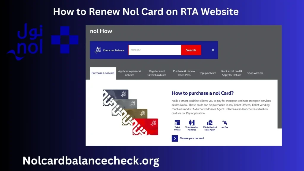 How to Renew Nol Card on RTA Website