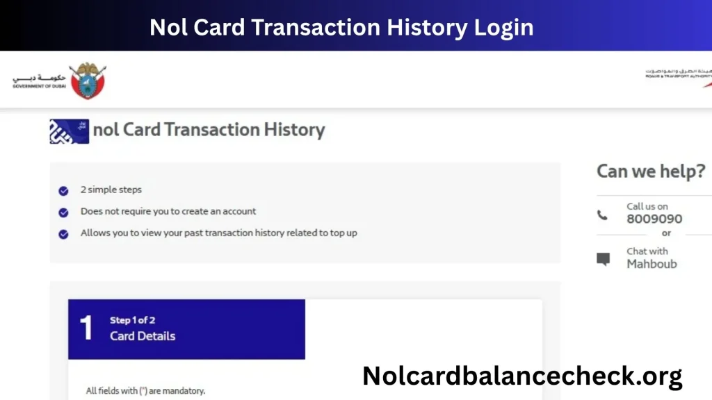 Nol Card Transaction History Login