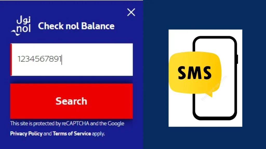 Nol card balance check online Via SMS